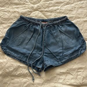Soft flowy denim shorts